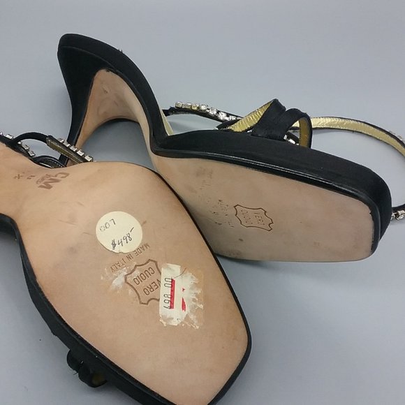 Claudio Merazzi Vintage Satin/Crystal Platform  Heels - Picture 13 of 13
